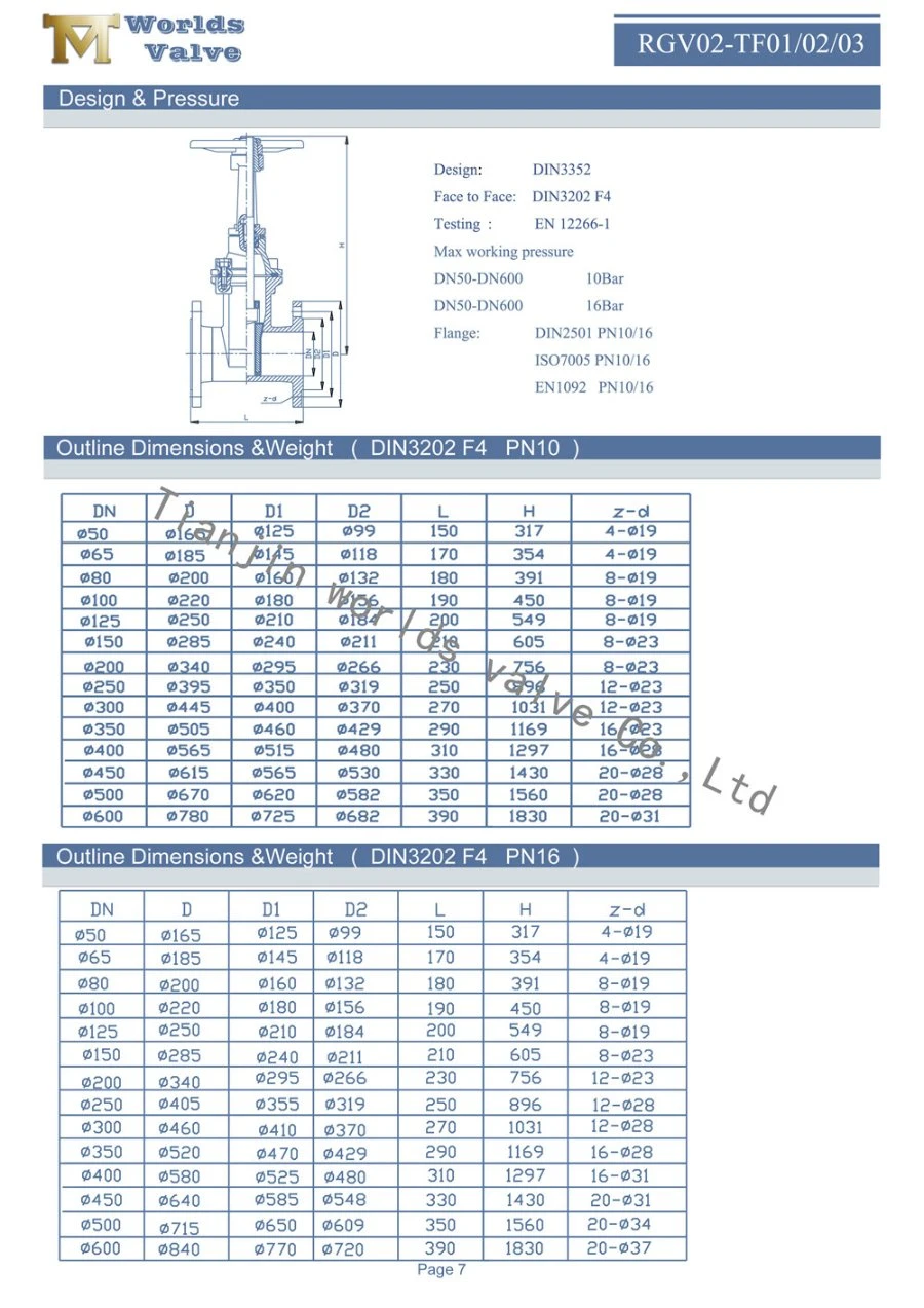 Non-Rising /out Side Rising Stem Ductile Iron Wedge Gate Valve with Rubber Sealed Disc BS5163 DIN3202 F4 F5 Awwac509 Hand Wheel /Bevel Gear Operated